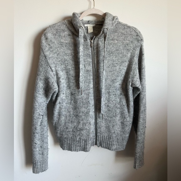 H&M Tops - H&M Wool-Blended Gray Zip-Up Hoodie